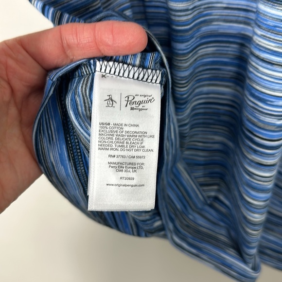 Original Penguin Blue Collared Short Sleeve Short Large NWT - Picture 5 of 7